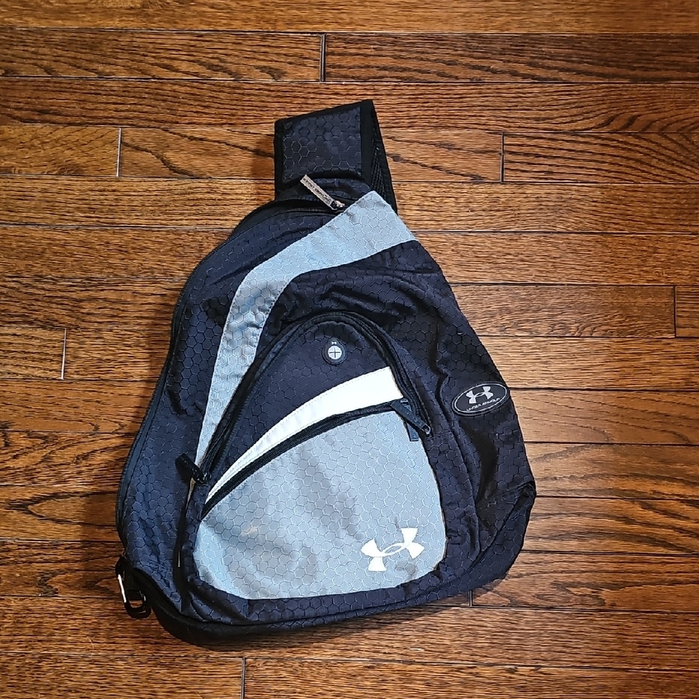 Under Armour Black and Gray Backpack with Durable Design